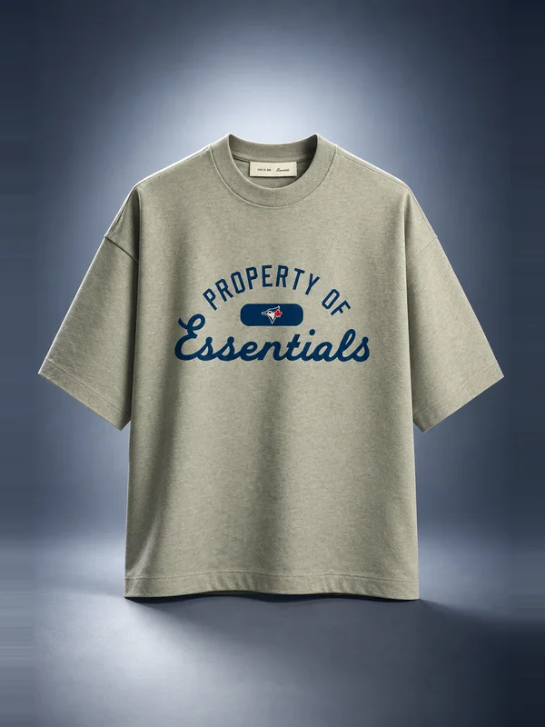Fear of God Essentials Blue Jays Merch Tee - Concrete Heather