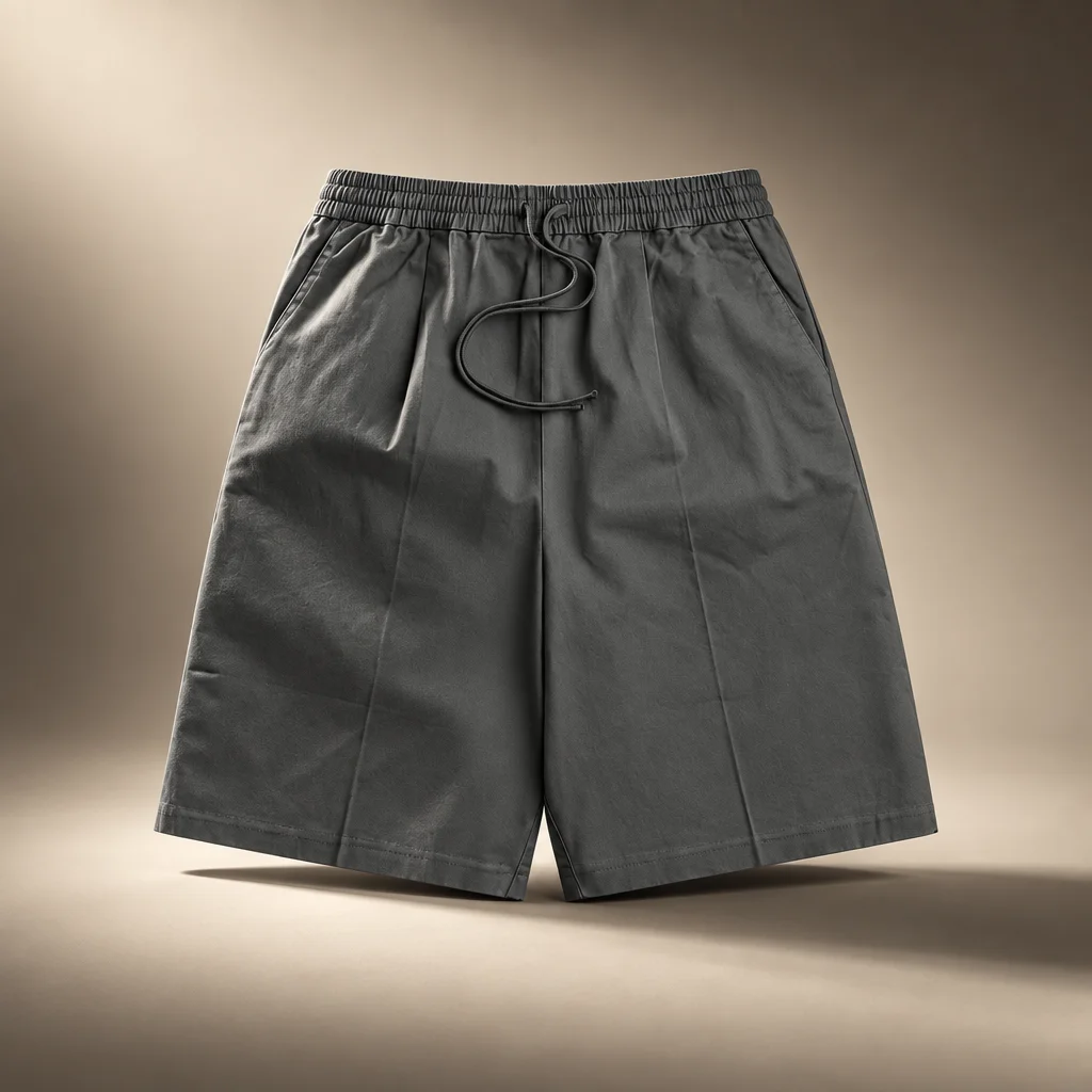 Essentials Cotton Twill Relaxed Drawstring Short - Iron Grey