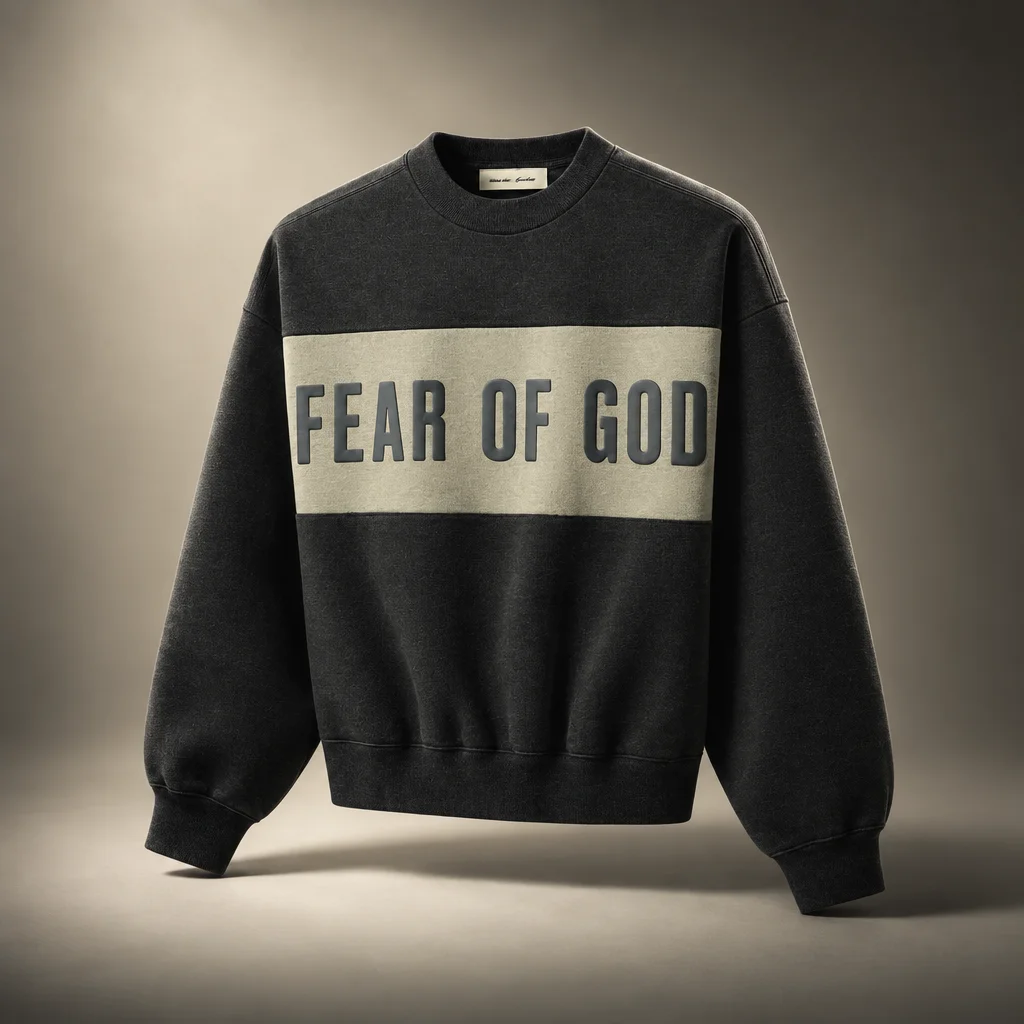 Essentials Cropped Relaxed Paneled Sweatshirt - Iron Grey Heather / Seal Heather