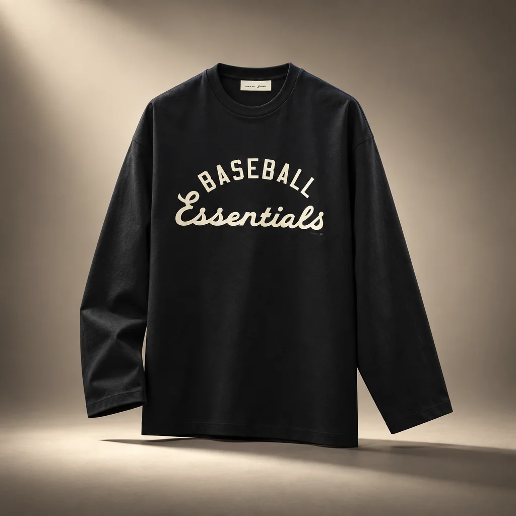 Fear of God Essentials MLB Boxy Long Sleeve Tee - Black
