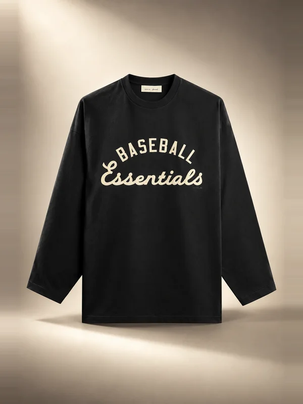 Fear of God Essentials MLB Boxy Long Sleeve Tee - Black