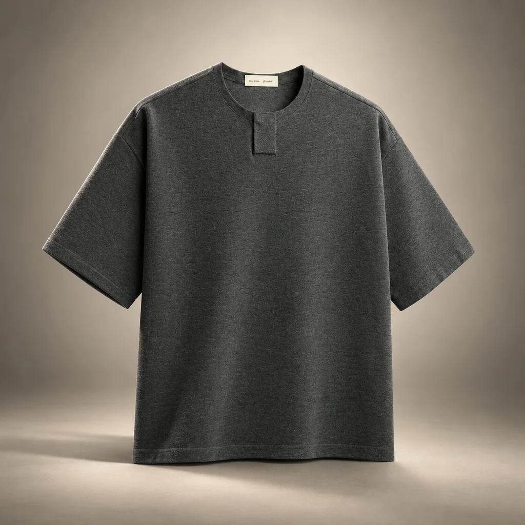 Essentials Soft Knit Short Sleeve Henley - Iron Grey