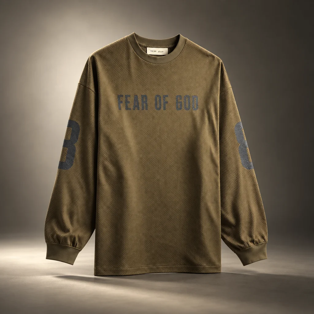 Fear of God Essentials Sport Mesh Merch Long Sleeve Tee - Moss