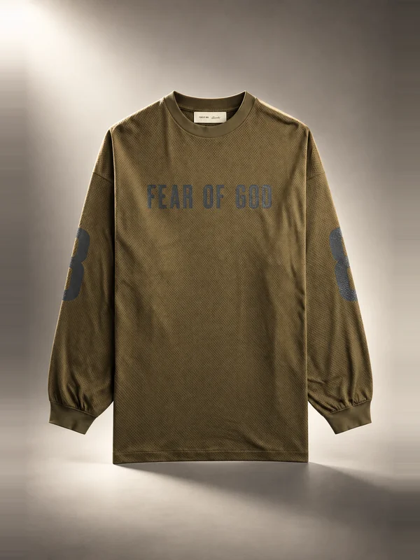 Fear of God Essentials Sport Mesh Merch Long Sleeve Tee - Moss