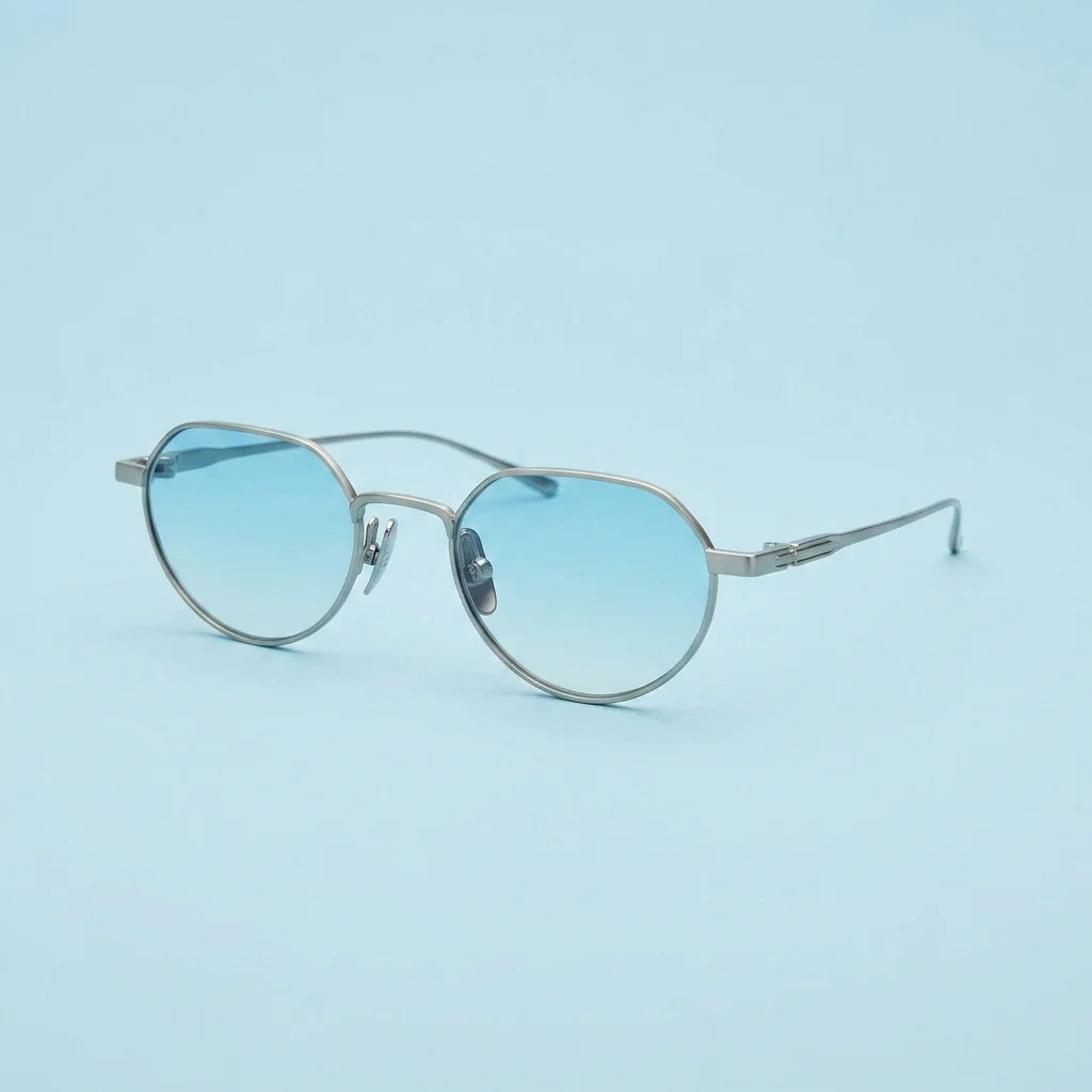 Flatlist Lucien - Brushed Silver / Light Blue Lens
