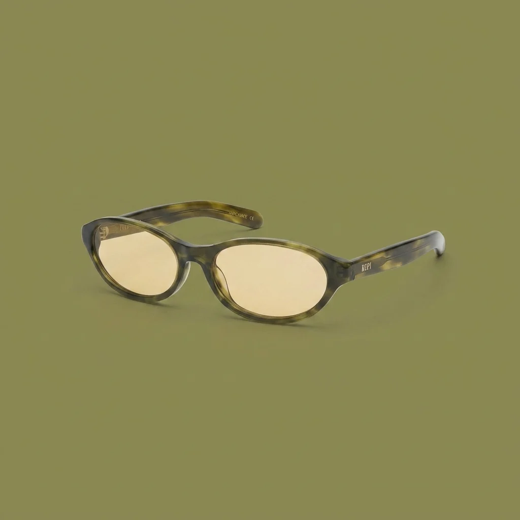 Flatlist Olympia - Olive Horn / Yellow Lens
