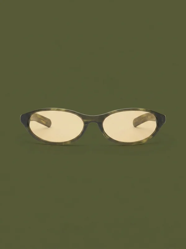 Flatlist Olympia - Olive Horn / Yellow Lens