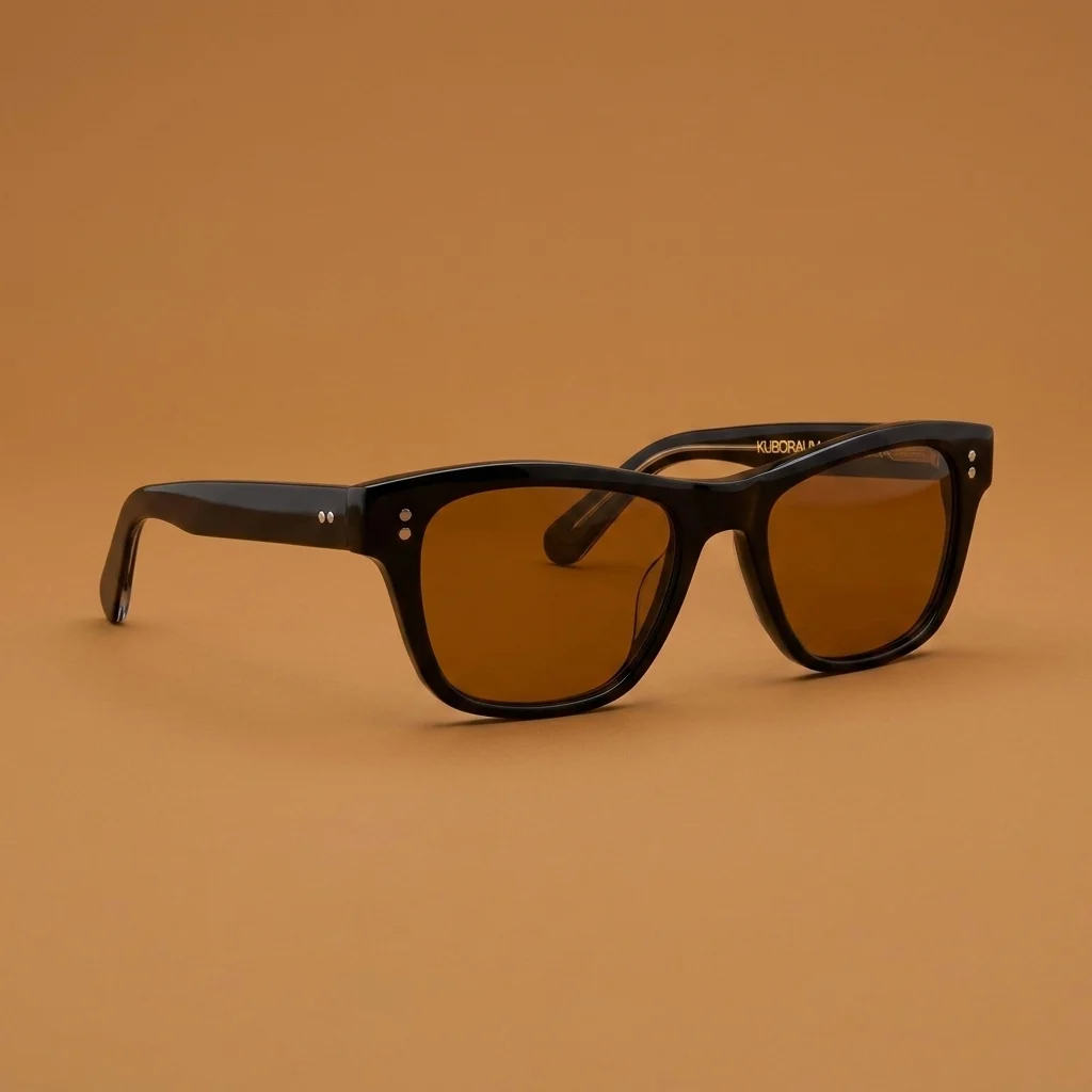 Garrett Leight Mr. Leight Damone Sunglass - Black Gunmetal / Mojave Brown Polar