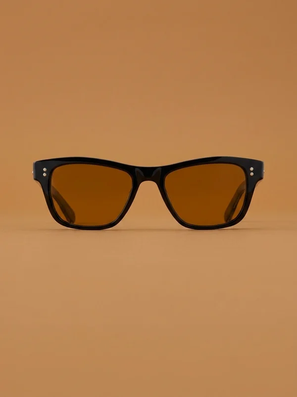 Garrett Leight Mr. Leight Damone Sunglass - Black Gunmetal / Mojave Brown Polar