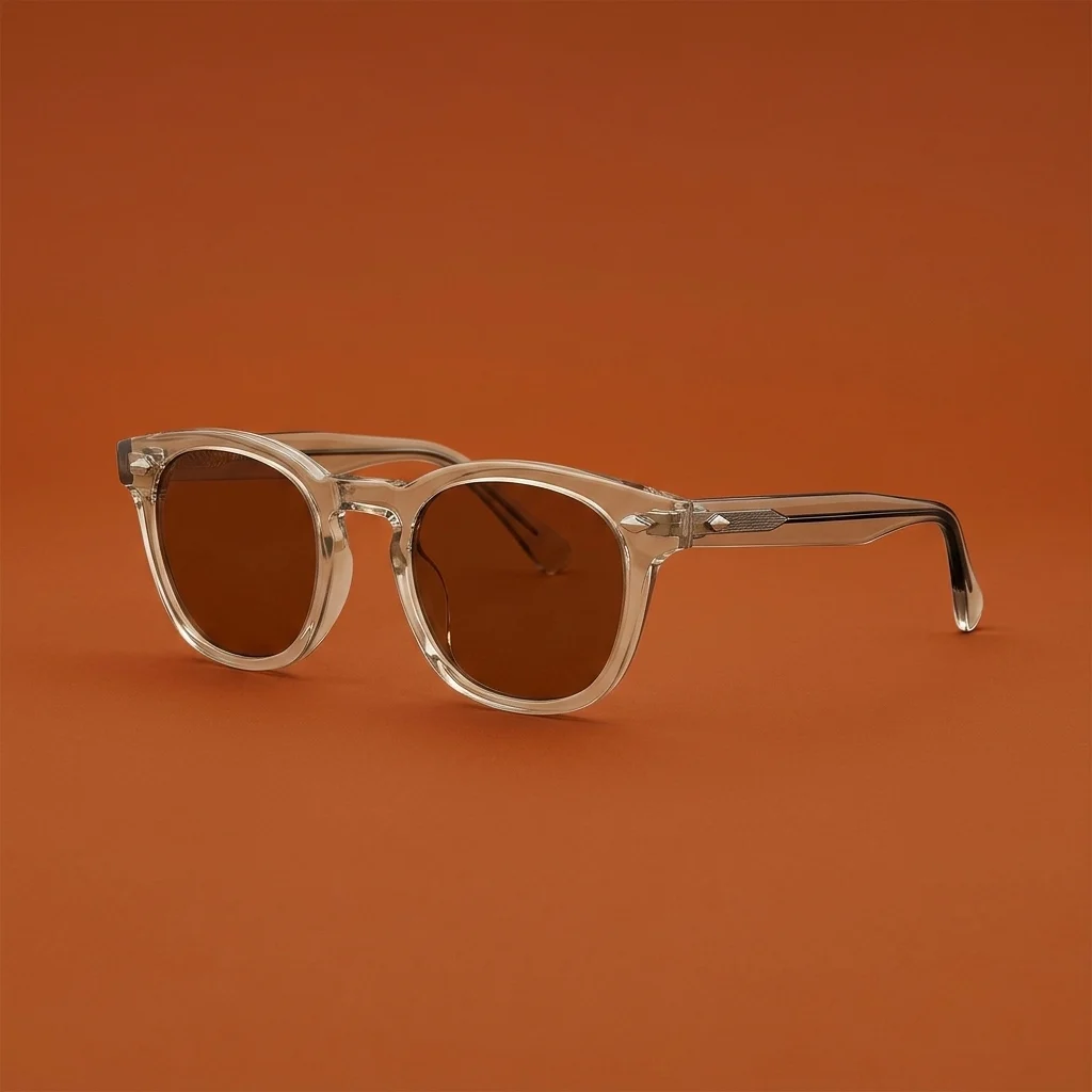 Garrett Leight Mr. Leight Hanalei Sunglass - Olivine White Gold / Kona Brown