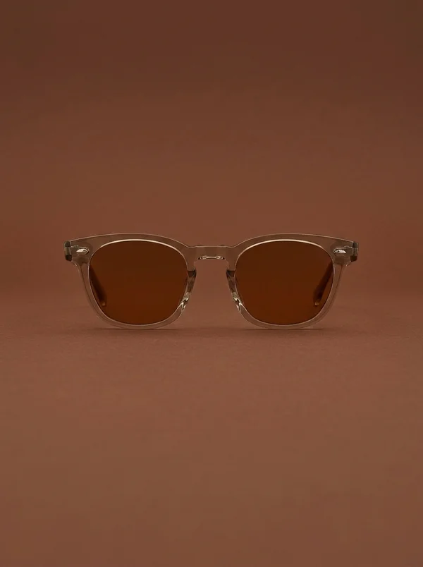 Garrett Leight Mr. Leight Hanalei Sunglass - Olivine White Gold / Kona Brown
