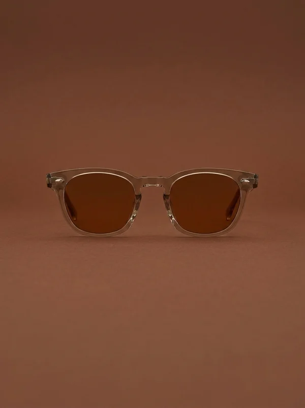 Garrett Leight Mr. Leight Hanalei Sunglass - Olivine White Gold / Kona Brown