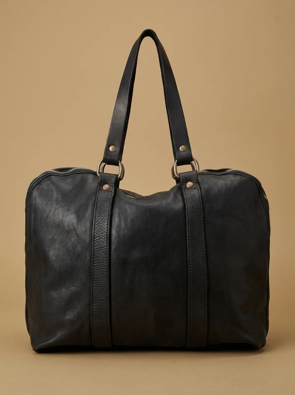 Guidi Black Soft Horse Tote