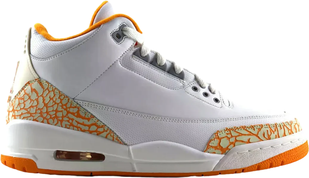Air Jordan 3 Orange Citrus WMNS White / Cement Grey