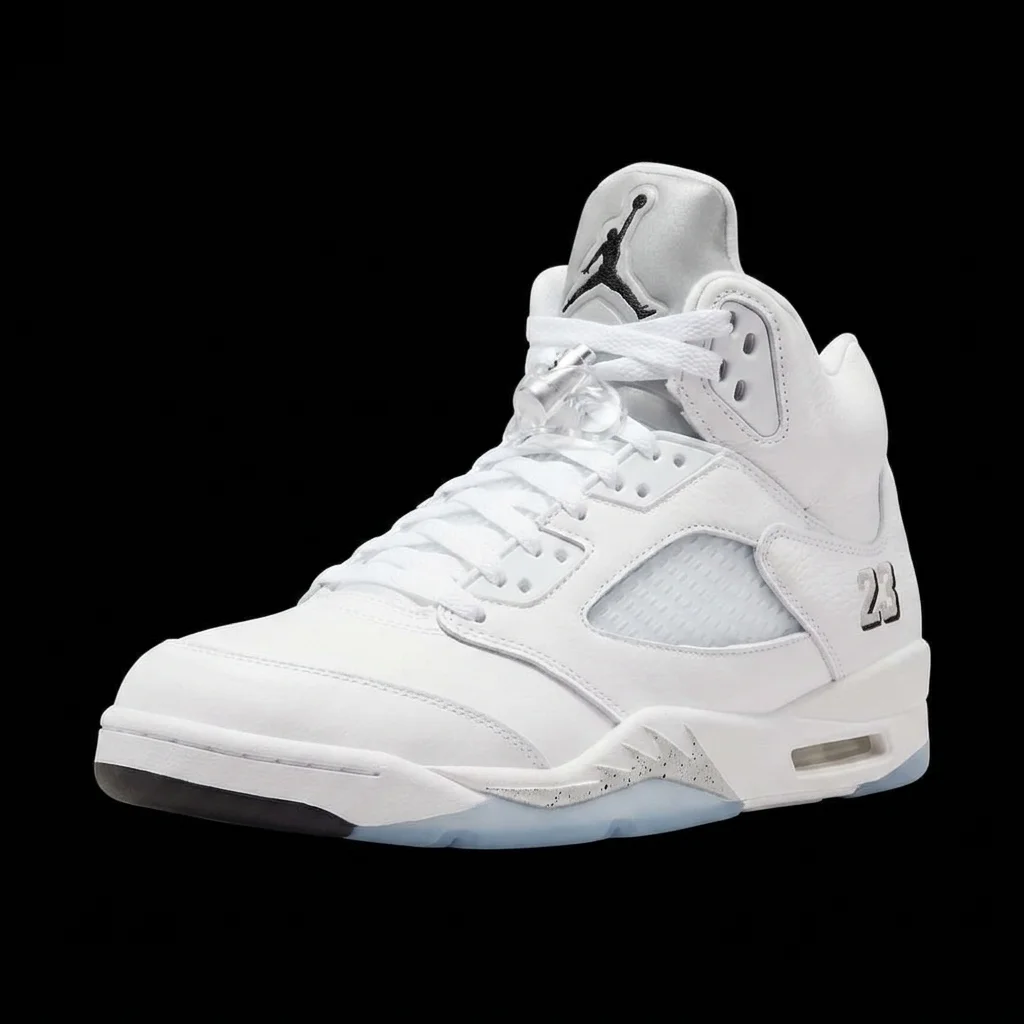 Air Jordan 5 Retro OG White and Metallic Silver