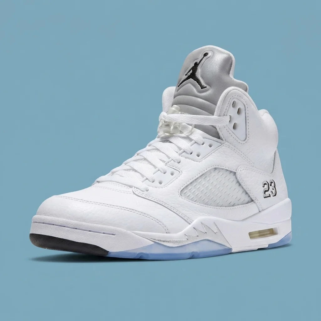 Air Jordan 5 White / Black / Metallic Silver
