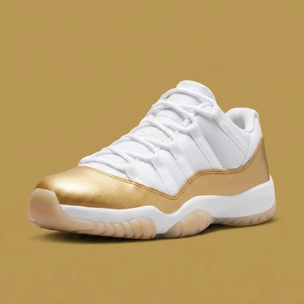 Jordan Women's Air Jordan 11 Low "Mother's Day" White and Metallic Gold