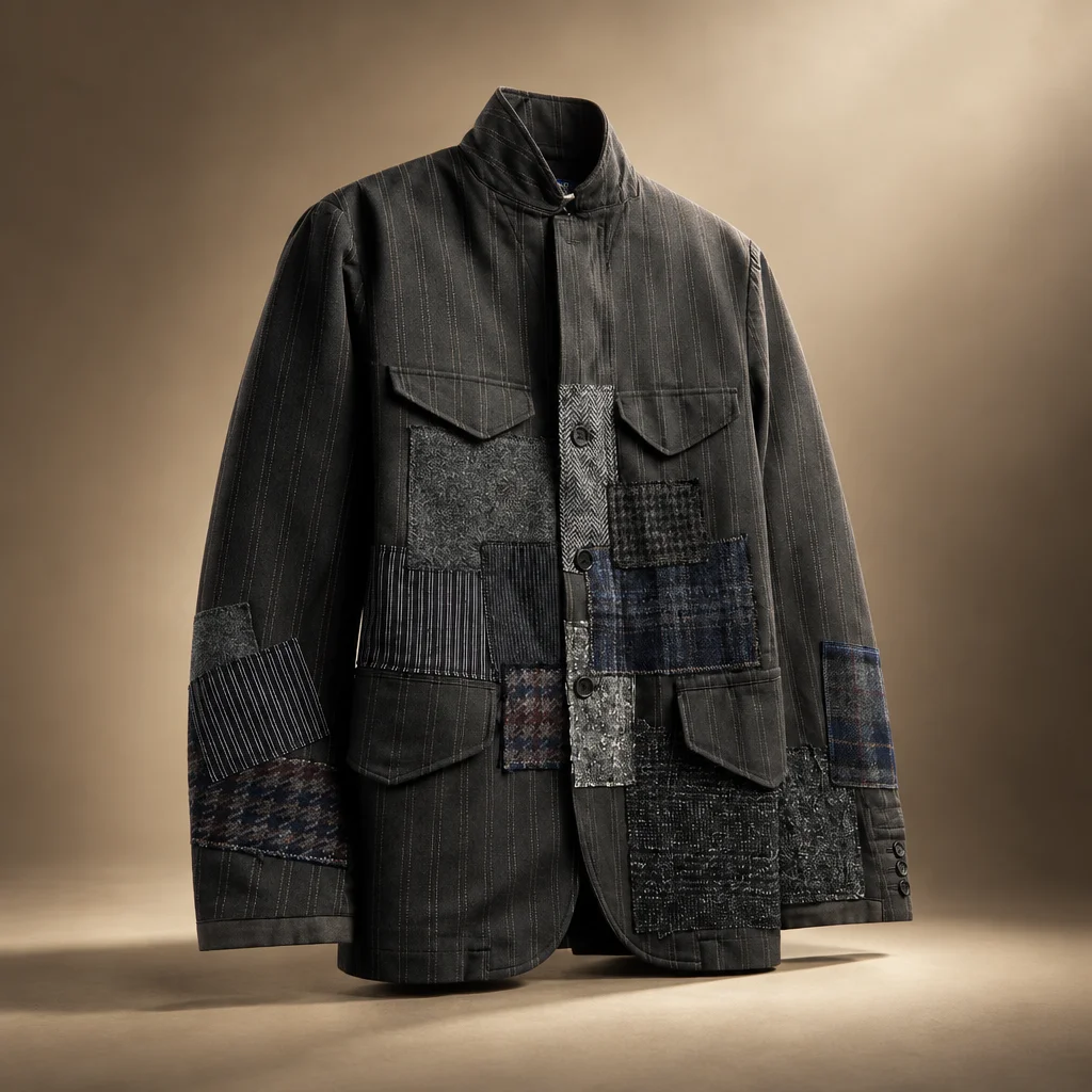 Junya Watanabe MAN Patchwork Button Jacket - Grey / Mix