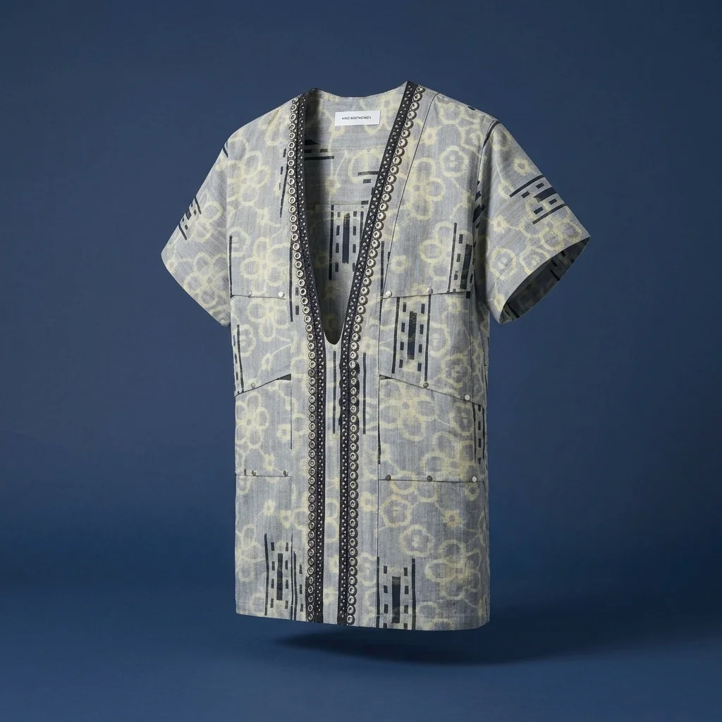 Kiko Kostadinov Hatha Panelled Shirt - Lagoon