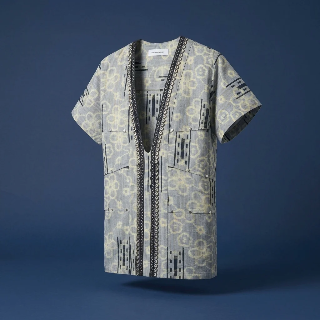 Kiko Kostadinov Hatha Panelled Shirt - Lagoon