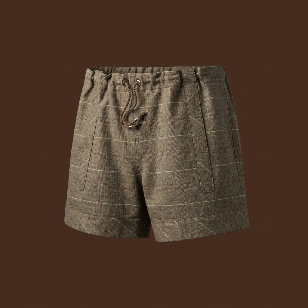 Kiko Kostadinov Mosaic Check Kyan Short - Taupe