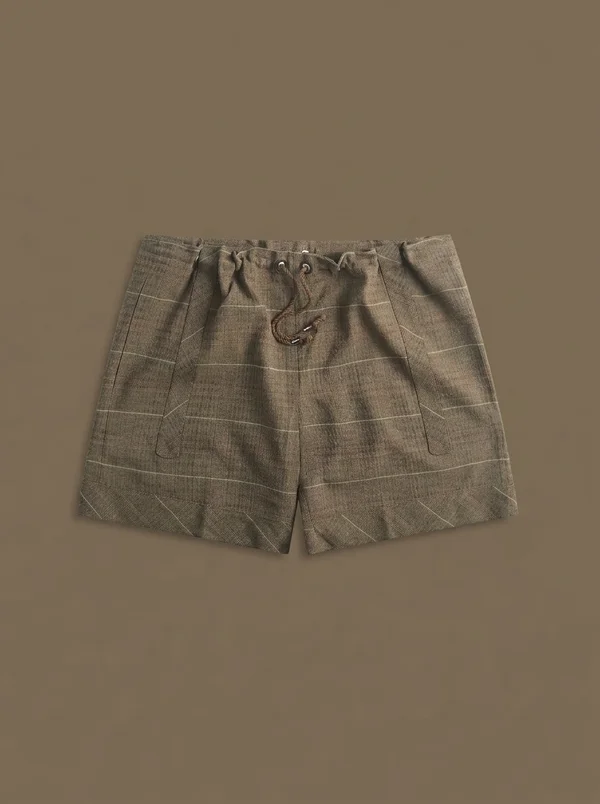 Kiko Kostadinov Mosaic Check Kyan Short - Taupe