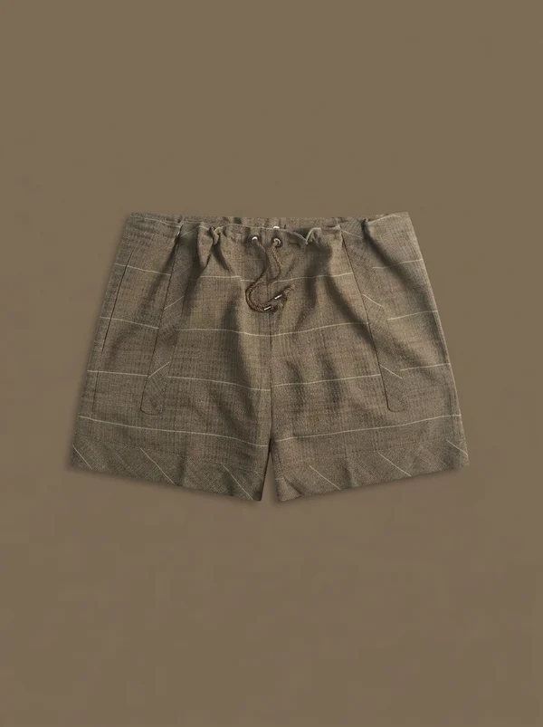 Kiko Kostadinov Mosaic Check Kyan Short - Taupe