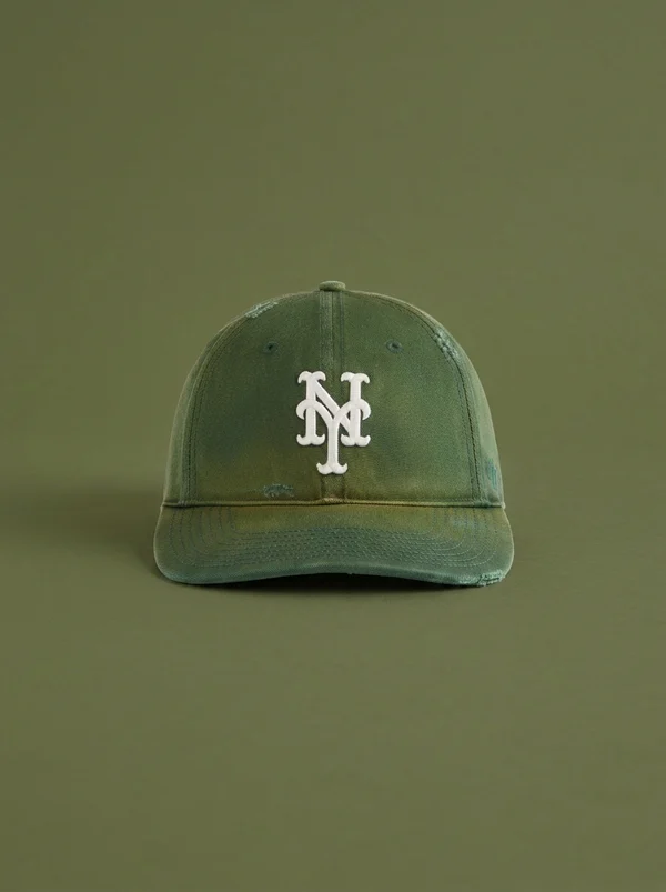Kith & '47 for the MLB New York Mets Washed Franchise LS Cap - Conifer