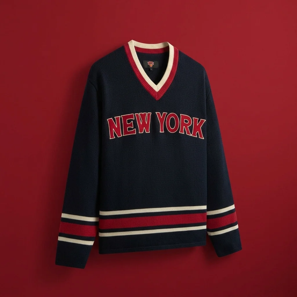 Kith for the New York Knicks Classic Beau Knit Sweater - Nocturnal