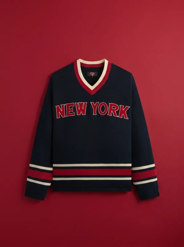 Kith for the New York Knicks Classic Beau Knit Sweater - Nocturnal