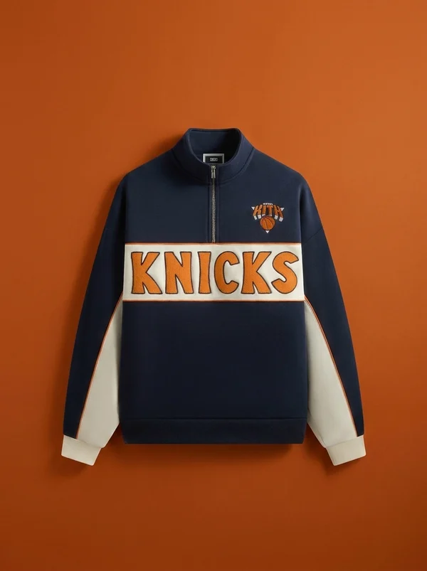 Kith for the New York Knicks Coach Vintage Nelson Quarter Zip - Nocturnal