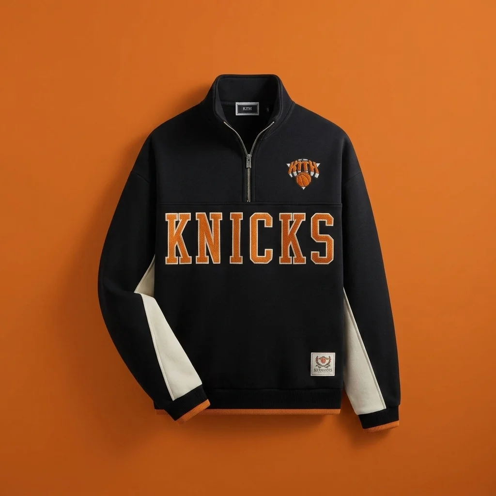 Kith for the New York Knicks Madison Square Garden Vintage Nelson Quarter Zip - Black