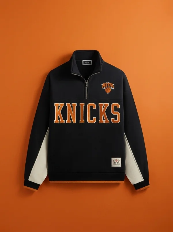 Kith for the New York Knicks Madison Square Garden Vintage Nelson Quarter Zip - Black