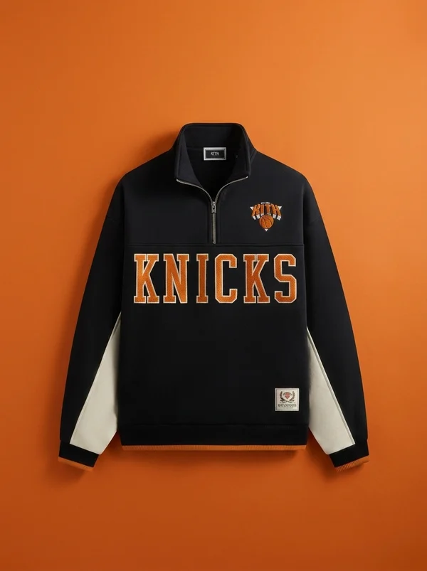 Kith for the New York Knicks Madison Square Garden Vintage Nelson Quarter Zip - Black