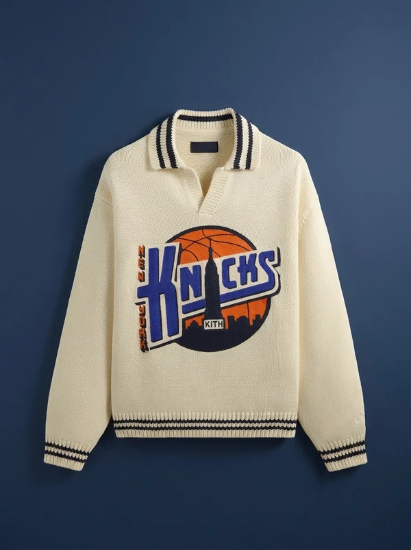 Kith for the New York Knicks Nelson Rugby Sweater - Sandrift