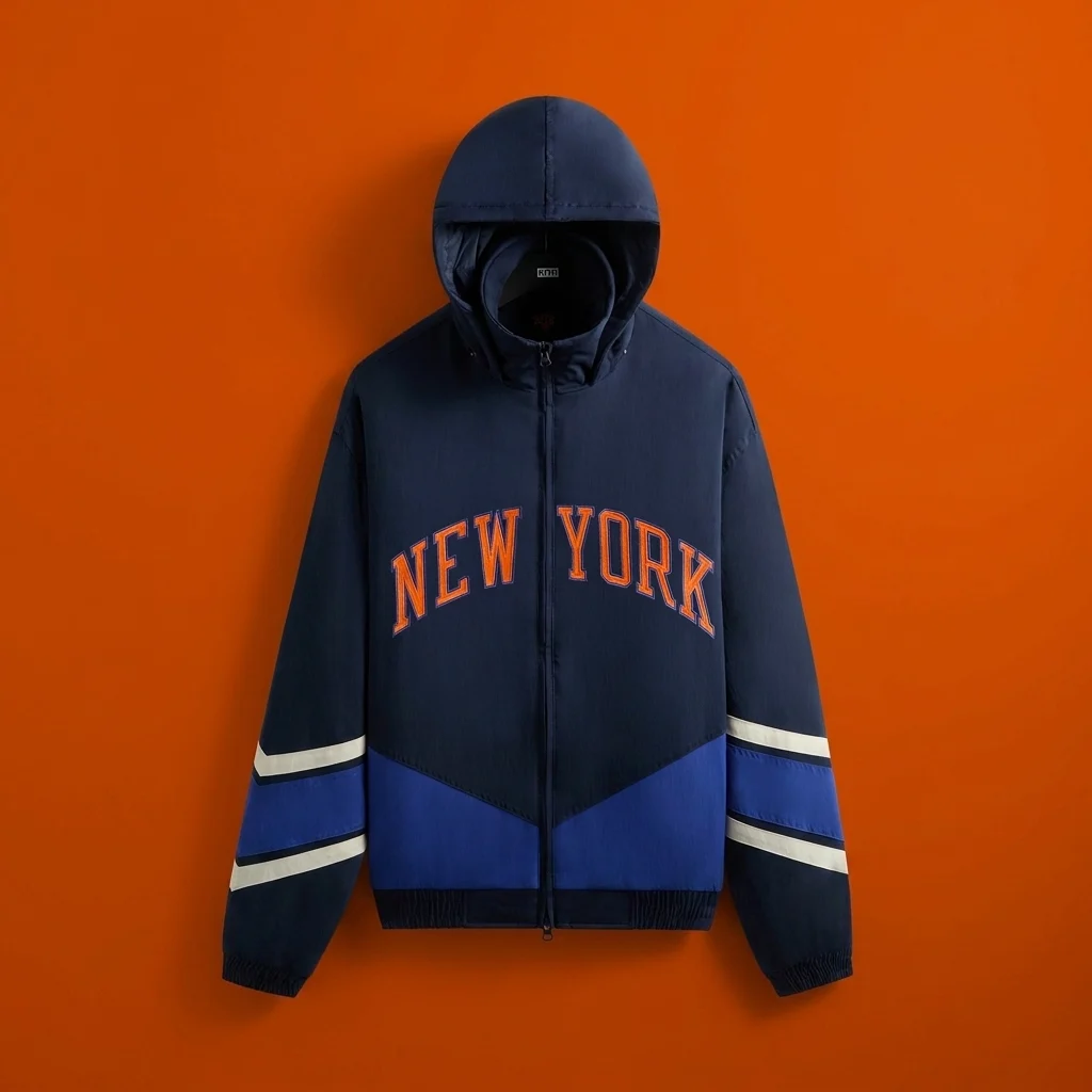 Kith for the New York Knicks Padded Nylon Jacket - Nocturnal