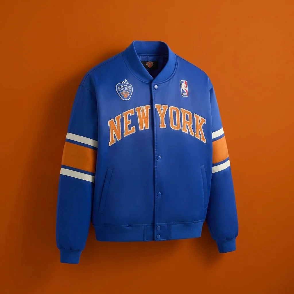 Kith for the New York Knicks Patrick Ewing Classic Satin Bomber Jacket - Current