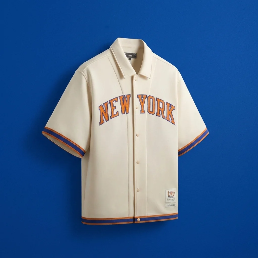 Kith for the New York Knicks Patrick Ewing Woodpoint Shirt - Sandrift