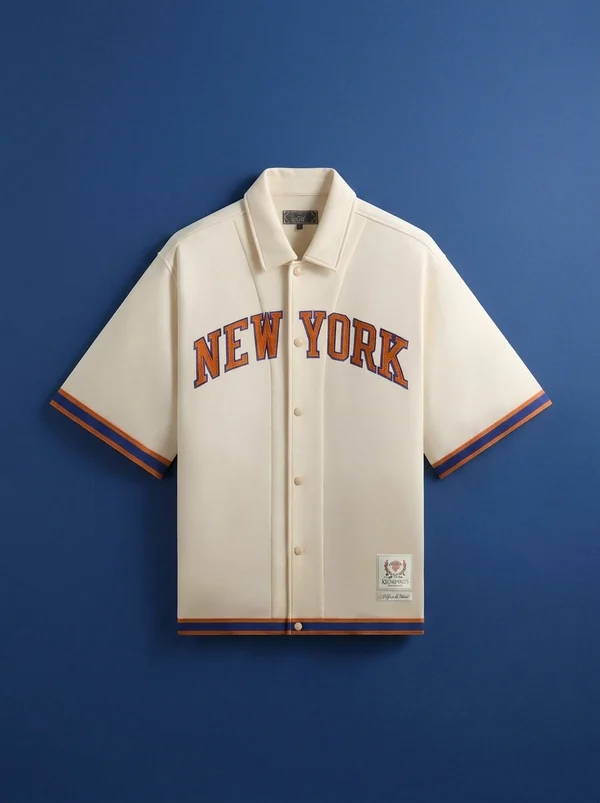 Kith for the New York Knicks Patrick Ewing Woodpoint Shirt - Sandrift