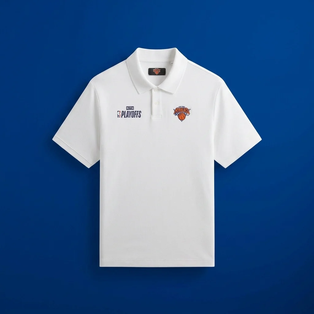 Kith for the New York Knicks Playoffs Ainslie Pique Polo - White