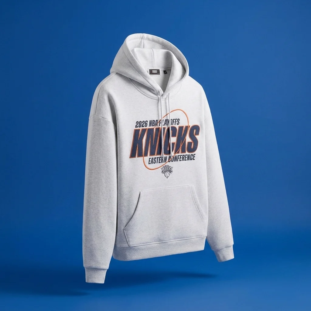 Kith for the New York Knicks Playoffs Nelson Hoodie - Light Heather Grey