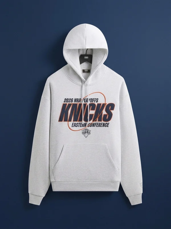 Kith for the New York Knicks Playoffs Nelson Hoodie - Light Heather Grey