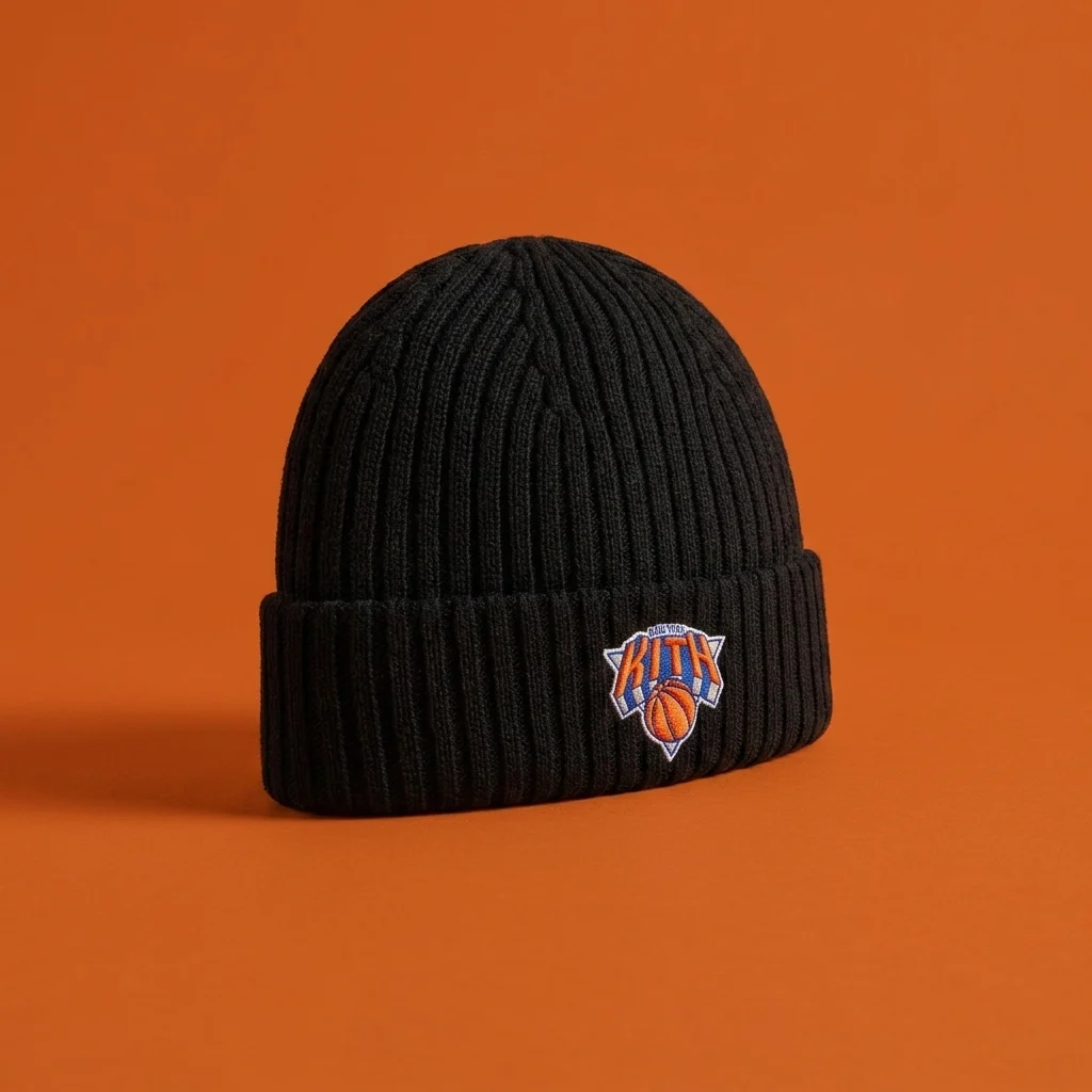 Kith for the New York Knicks Superman Logo Beanie - Black