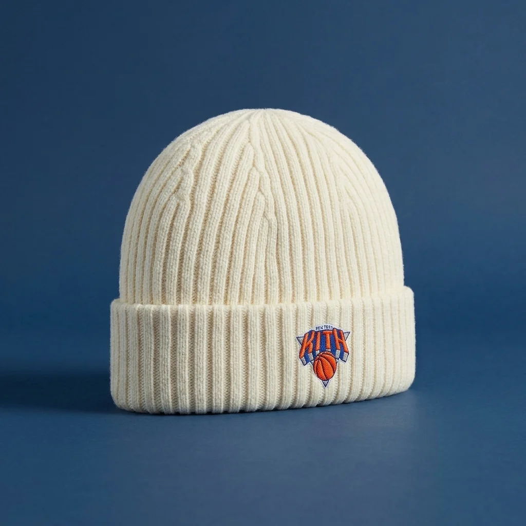 Kith for the New York Knicks Superman Logo Beanie - Sandrift