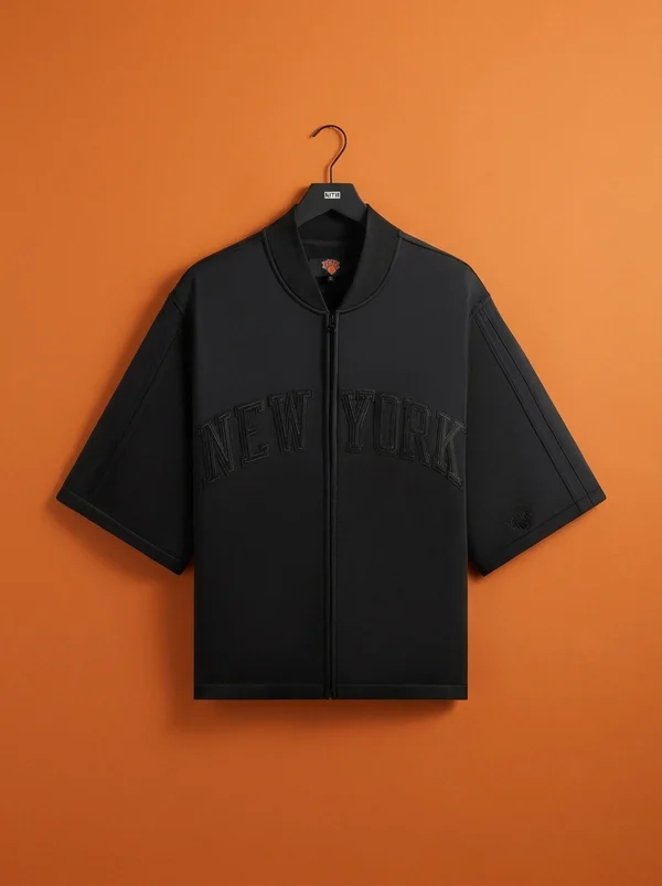 Kith for the New York Knicks Tricot Full Zip Sweater - Black