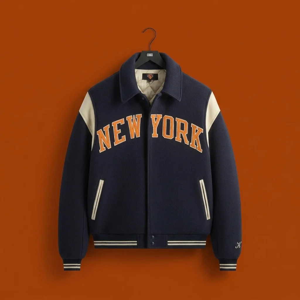 Kith for the New York Knicks Wool Varsity Jacket - Nocturnal