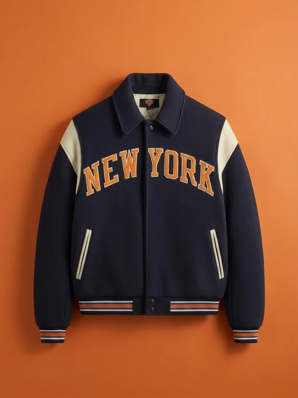 Kith for the New York Knicks Wool Varsity Jacket - Nocturnal