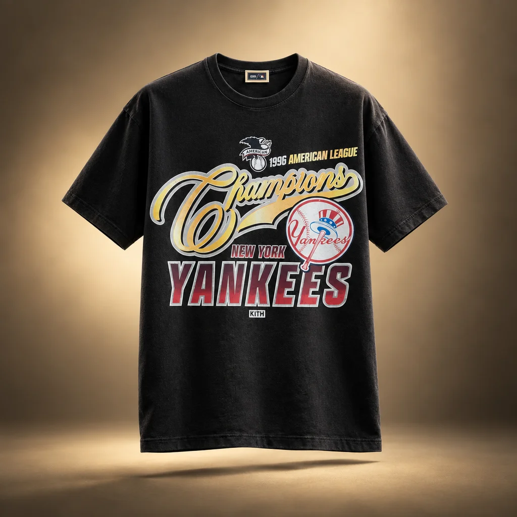 Kith for the New York Yankees Champions Vintage Tee - Black