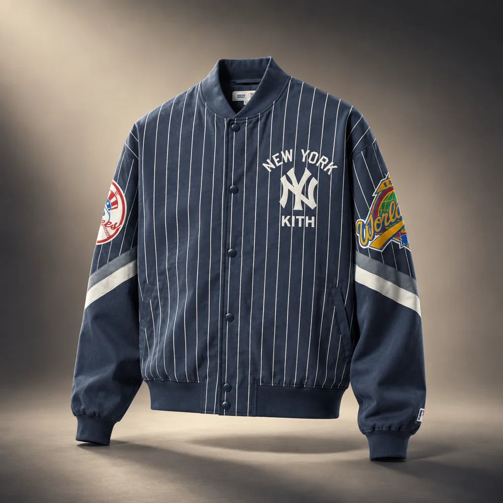 Kith for the New York Yankees Cupro Ferris Jacket - Nocturnal