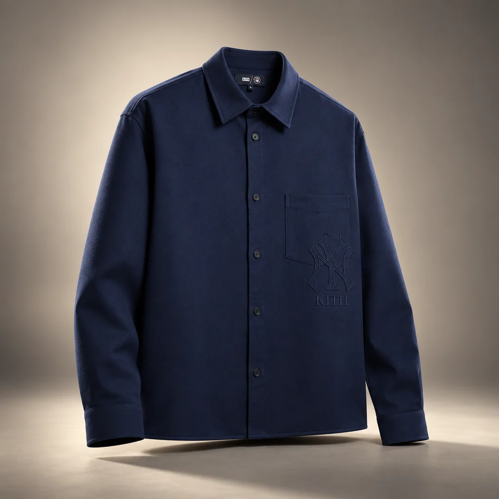 Kith for the New York Yankees Flannel Deon Overshirt - Nocturnal
